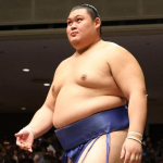 Sumo wrestler Onosato at the 2024 aki basho in Tokyo.