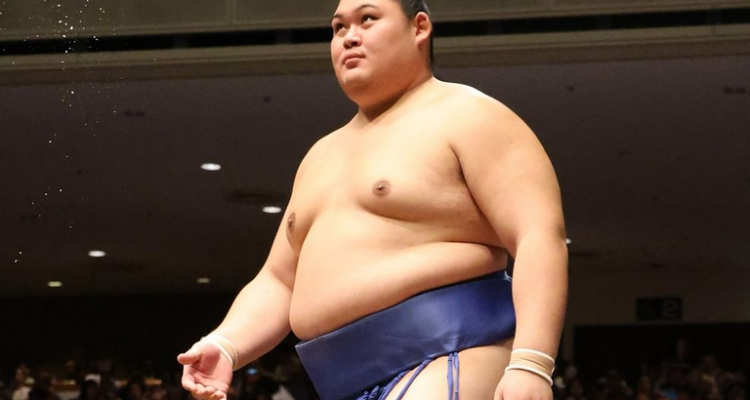 Sumo wrestler Onosato at the 2024 aki basho in Tokyo.