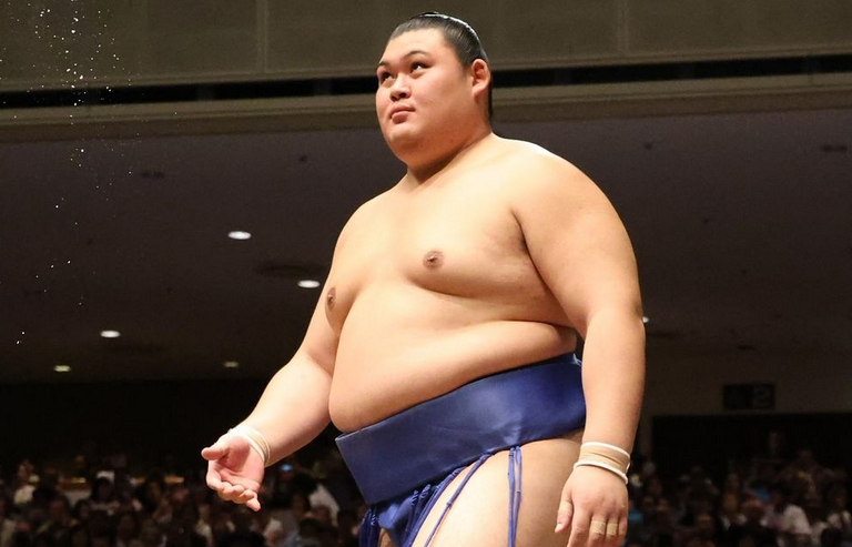 Sumo wrestler Onosato at the 2024 aki basho in Tokyo.