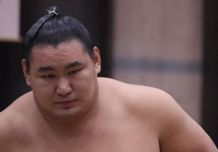 Sumo ozeki Hoshoryu preparing for the 2024 Kyushu basho.