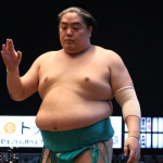 Sumo wrestler Ichiyamamoto at the 2025 Nagoya tournament.