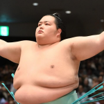 Sumo wrestler Kotozakura before he won the 2024 Kyushu basho.